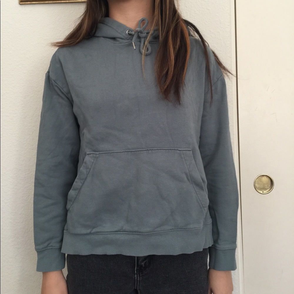blue hoodie